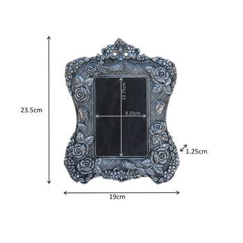 Photo Frame Victorian Style with Floral Motif in Metal 2