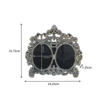 Photo Frame Double Picture Victorian Style in Metal 2