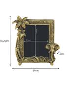 Photo Frame Antique Golden with elephant face and coconut tree in Metal