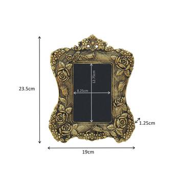 Photo Frame Antique Golden Victorian Style with Floral Motif in Metal 2