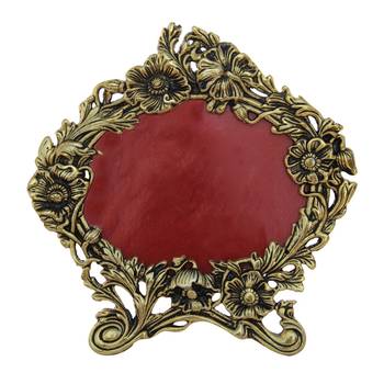 Photo Frame Antique Golden Floral Motif in Metal 1
