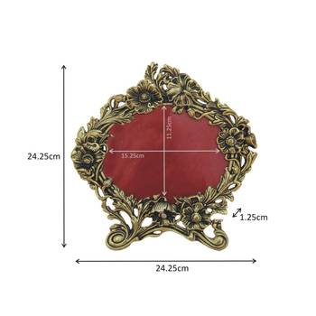 Photo Frame Antique Golden Floral Motif in Metal 2