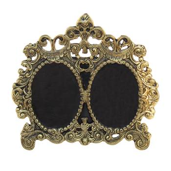 Photo Frame Antique Golden Double Picture Victorian Style in Metal 1