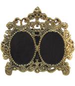 Photo Frame Antique Golden Double Picture Victorian Style in Metal