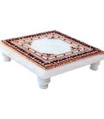 Blue Embellished Kundans On Marble Chowki