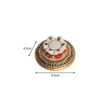 Kundan Embellished Marble Incense Holder 1