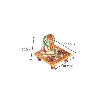 Marble Chowki Ganesh with Mouse design 2