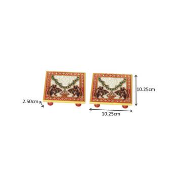 Marble Chowki pair with Mouse Painted 3