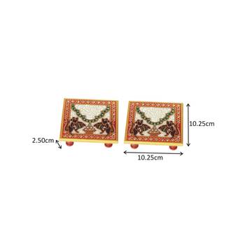 Marble Puja Chowki pair with Kalash 2