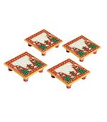 Marble Puja Chowki set of 4 pc with Kalash