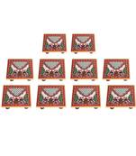 Handicrafts Paradise Marble Pooja Chowki Set Of 10 Pc