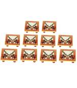 Marble Chowki set of 10 pc with Mouse Painted