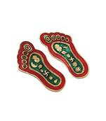 Metal Paduka with red and green meena