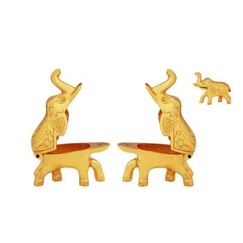 Pair of Roli tikka haldi kumkum double holder in metal swan shaped 1