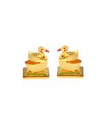 Pair of Roli tikka haldi kumkum holder in metal elephant shaped