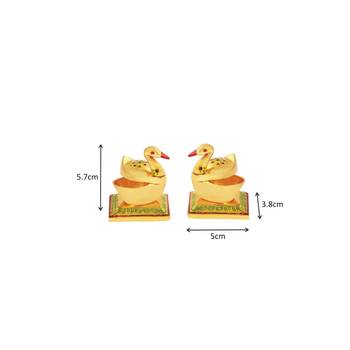 Pair of Roli tikka haldi kumkum holder in metal elephant shaped 2