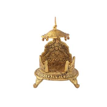 Singhasan oval shaped in metal 1