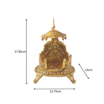 Singhasan oval shaped in metal 2