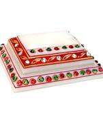 Marble Step Chowki With Kundan Work