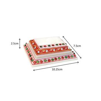 Marble Step Chowki With Kundan Work 2