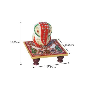Handicrafts Paradise Marble Pooja Chowki Ganesha 1