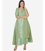 Lime embroidered Partywear  Kurta