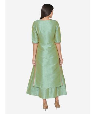 Lime embroidered Partywear  Kurta 2