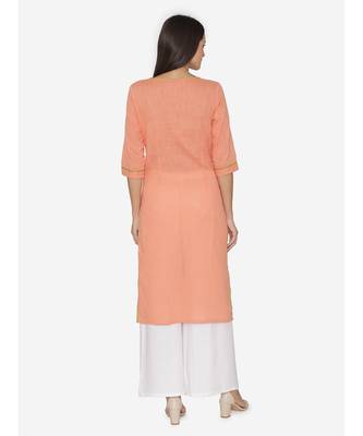 Peech Emboidered Straight Kurta 2
