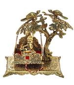 Krishna seated on a Jhoola hanging on Tree in metal