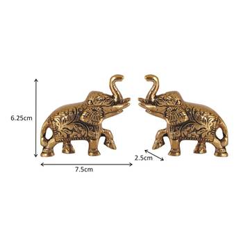 Elephant Pair in metal carved 2
