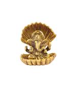 Ganesha with snakes antique gold plated in metal