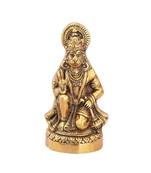 Hanuman ji sitting in metal antique gold plated