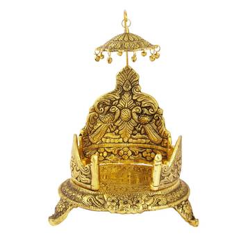 Singhasan big in metal Antique golden finish 1