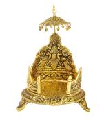 Singhasan big in metal Antique golden finish