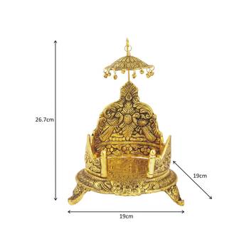Singhasan big in metal Antique golden finish 2