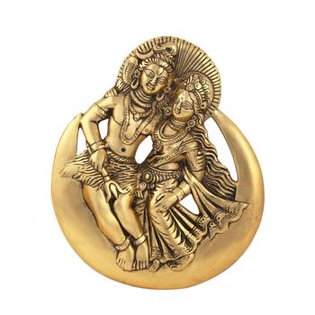 Shiv Parvati in metal antique golden finish 1