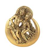 Shiv Parvati in metal antique golden finish