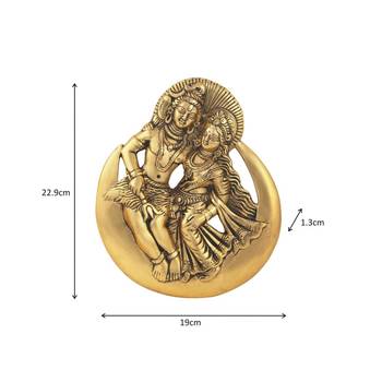 Shiv Parvati in metal antique golden finish 2