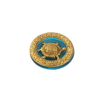 Tortoise in metal and sky blue glass 1