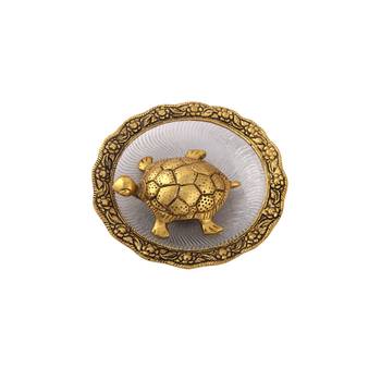 Tortiose on glass plate gold Plated in Metal 1