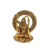 Shiva sitting in metal antique golden finish