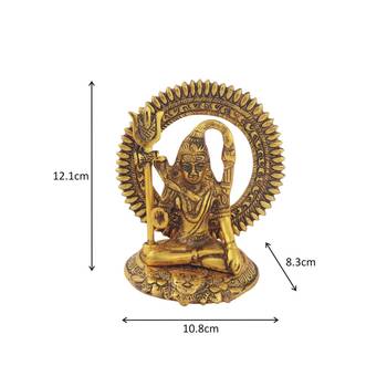 Shiva sitting in metal antique golden finish 2