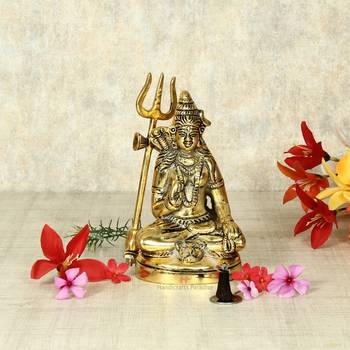 Handicrafts Paradise Lord Shiva in metal - 6.5 inches 1
