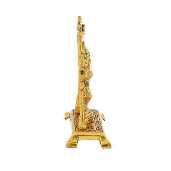 Handicrafts Paradise Radha Krishna standing under mehrab in metal showpiece for home dacor and gifting - 7 inches 3