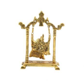 Handicrafts Paradise Radha Krishna Jhoola in metal showpiece for home dacor and gifting - 8 inches 4