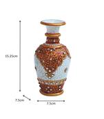 Kundan Embellished Marble Flower Vase