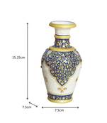 Handicrafts Paradise Marble Kuppi Flower Vase In Blue Color
