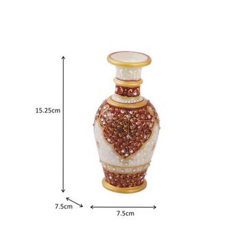 Marble flower vase with hand painted kuppi work by Handicrafts Paradise 2