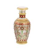 Marble flower pot with intricate painting by Handicrafts Paradise