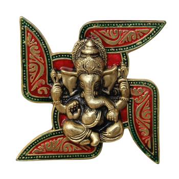 Wall Hanging Ganesha Placed on Swastik 1